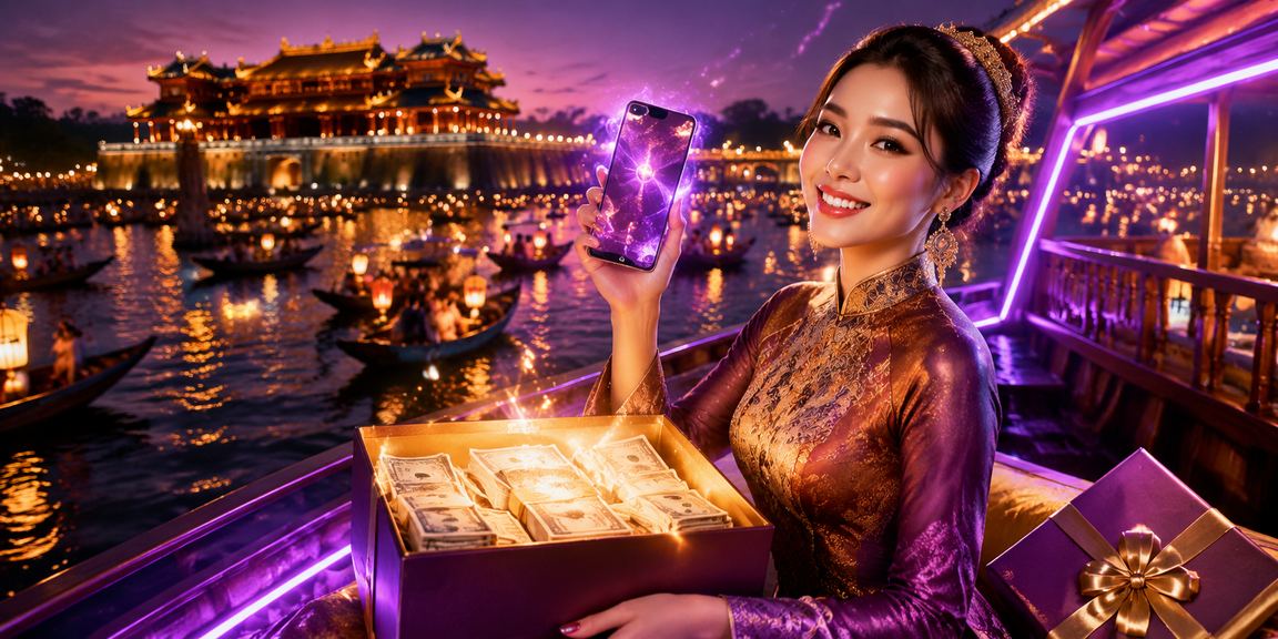 Màn hình điện thoại hiển thị giao diện cá cược thể thao với ánh đèn neon tại Huế